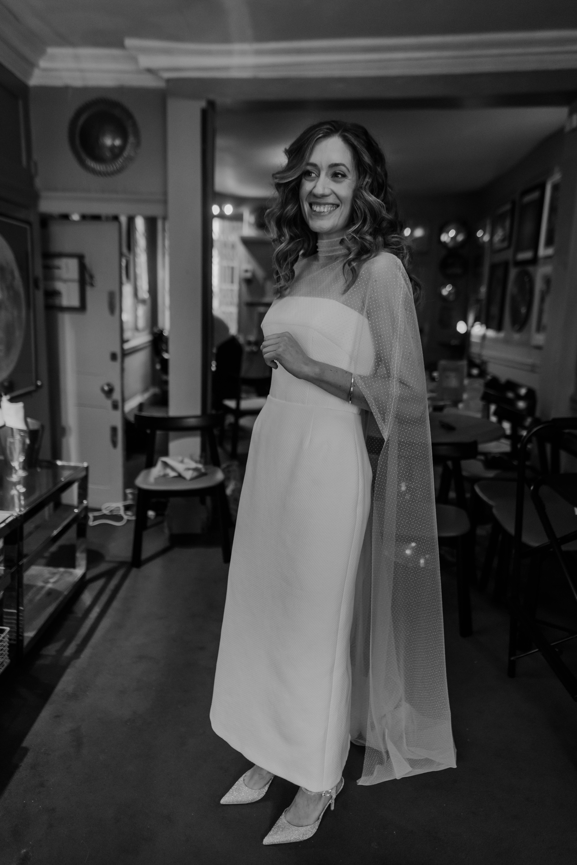 Nortier Dress & Cape | London City Modern Wedding