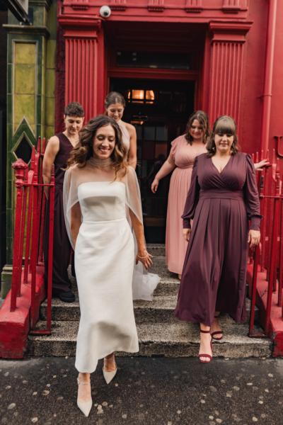 A Chic & Modern London Wedding with a Nortier Dress & Cape