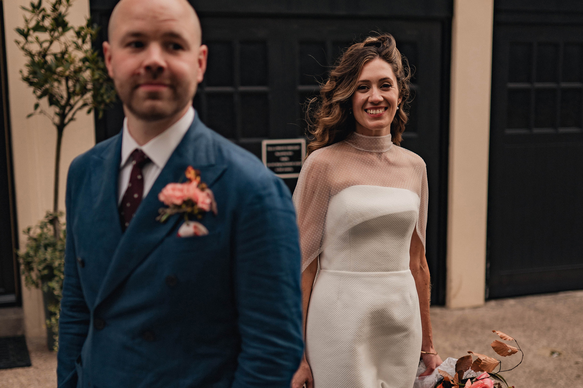 Nortier bride Miss Bush Love My Dress - A Chic & Modern London Wedding with a Nortier Dress & Cape Nortier bride Miss Bush Love My Dress