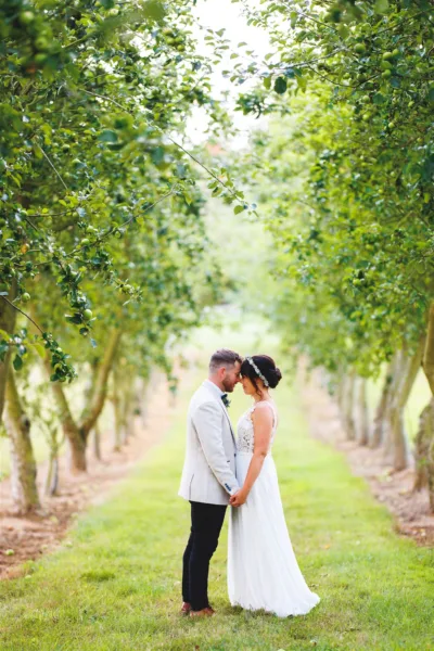 the couple in the orchard