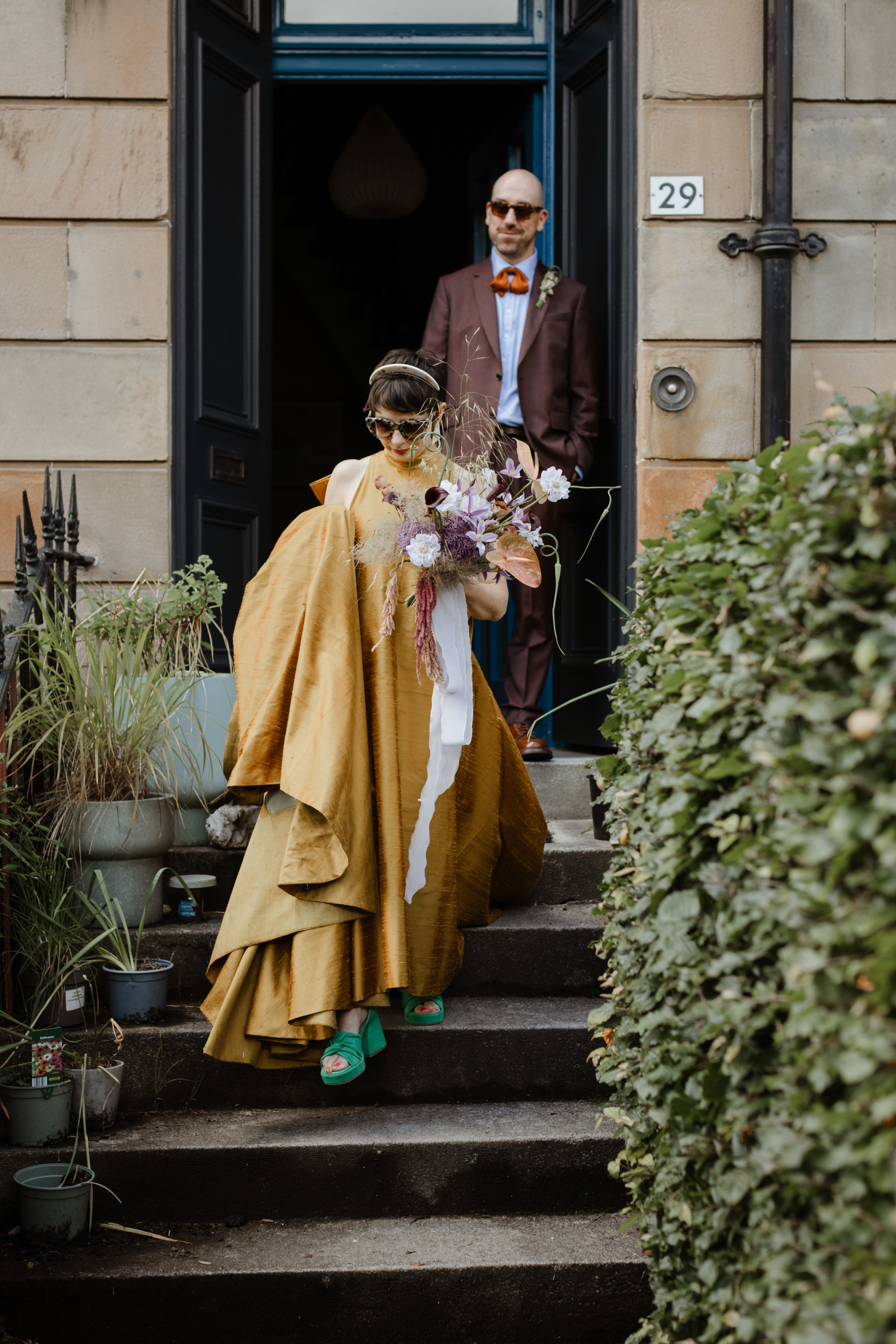 Chris and Barbara’s Delightful Family Wedding at Kibble Palace, Glasgow 76 Glasgow Wedding Yellow Dress Caro Weiss Photography 38