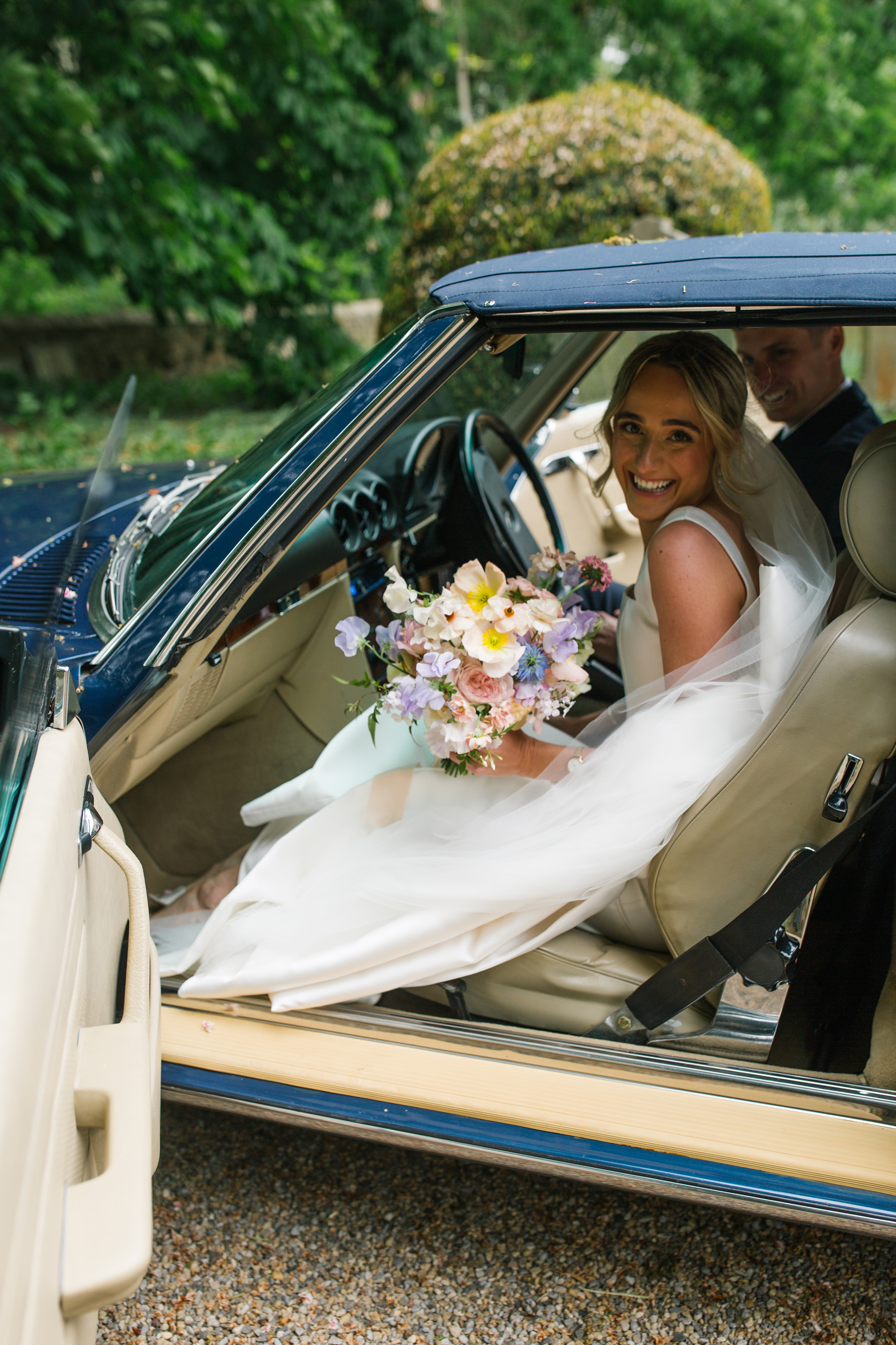 Maisie Wore Jessica Bennett for Her Spring Pastel Flower Filled Wedding at Middleton Lodge 70 Spring Pastel Church Wedding Middleton Lodge Feverfew Florist Nell Mallia Photography24
