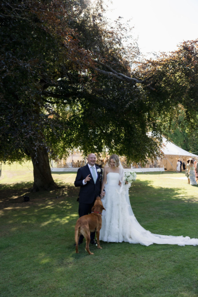 Marquee wedding at home
