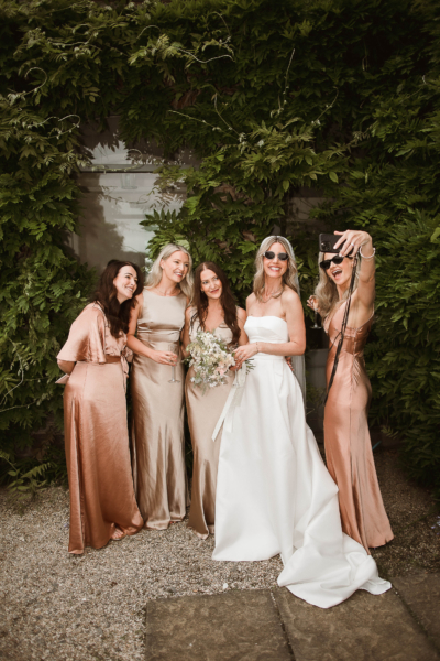 Lauren in Jesus Peiro for her Elegant Boconnoc Estate Wedding in Cornwall