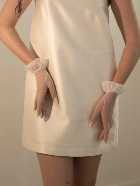 C'est Jeanne handmade tulle bridal gloves.1