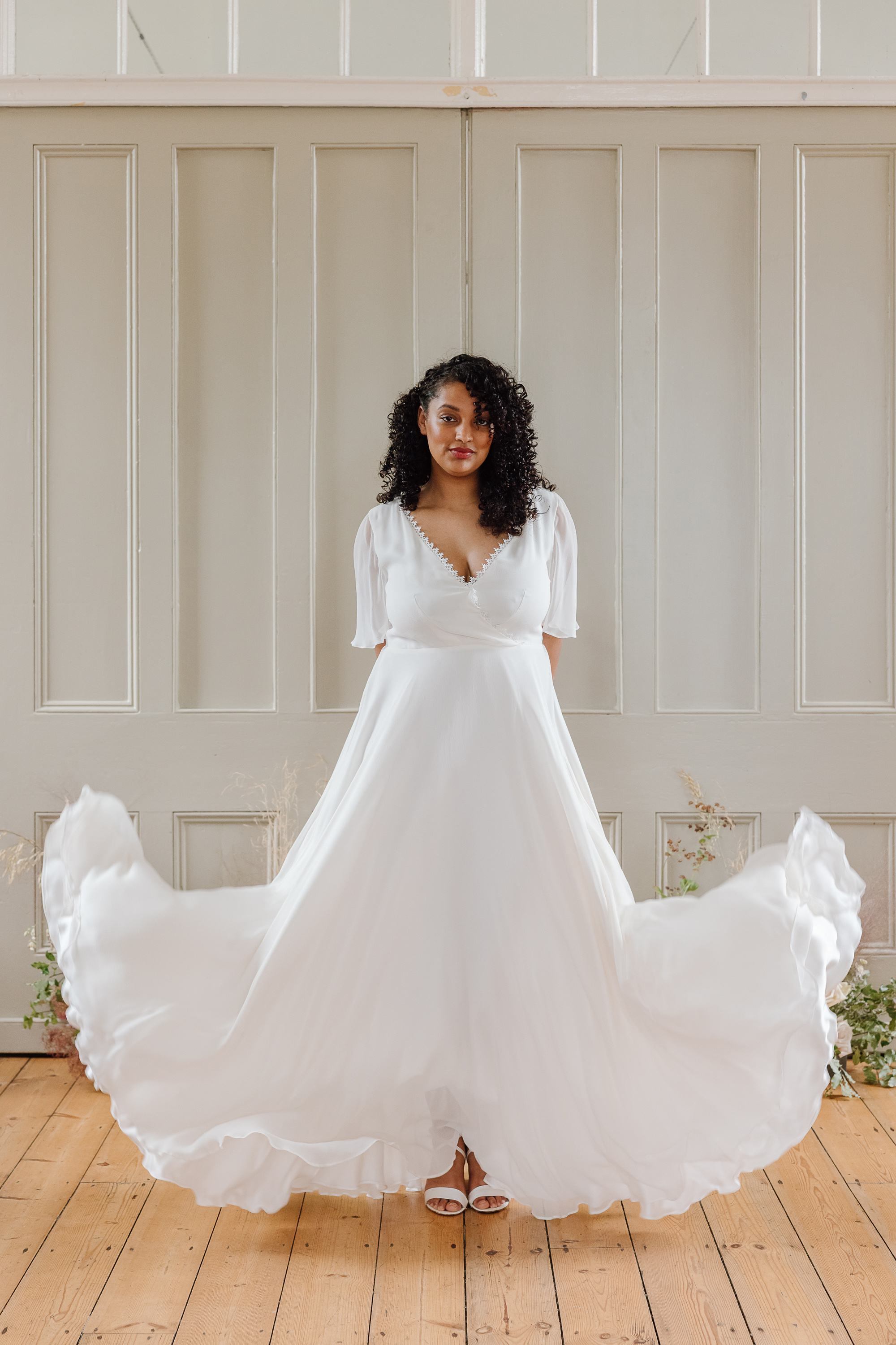 Chrysanthemum silk wedding gown KateBeaumont Icons 1 IndiaHobson HR 142 - Kate Beaumont: Lovingly Handmade Silk Wedding Dresses Black curvy bride with