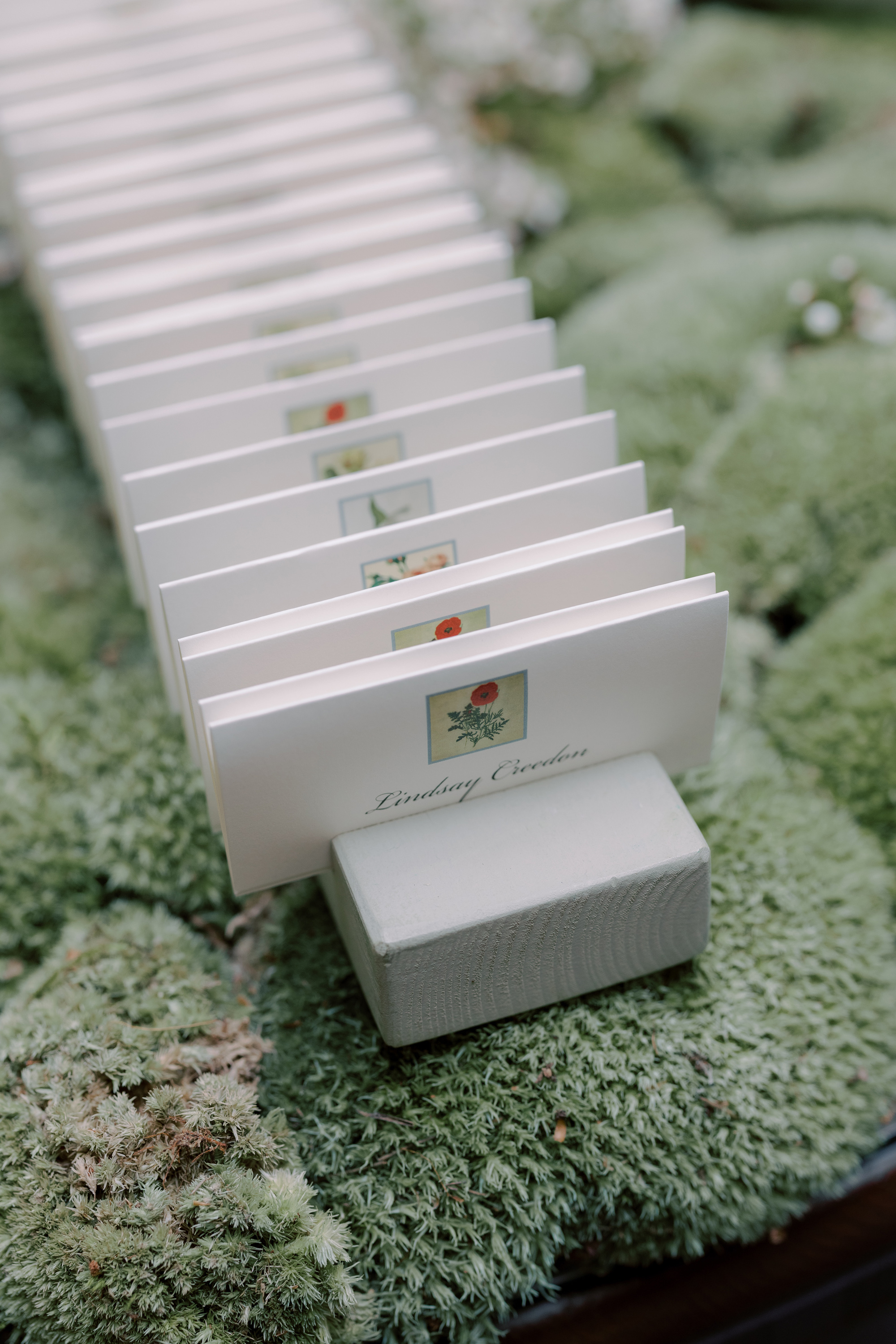 Elegant wedding escord cards.