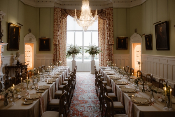 Sophie & Dimitri's welcome dinner at Capesthorne Hall, Cheshire.