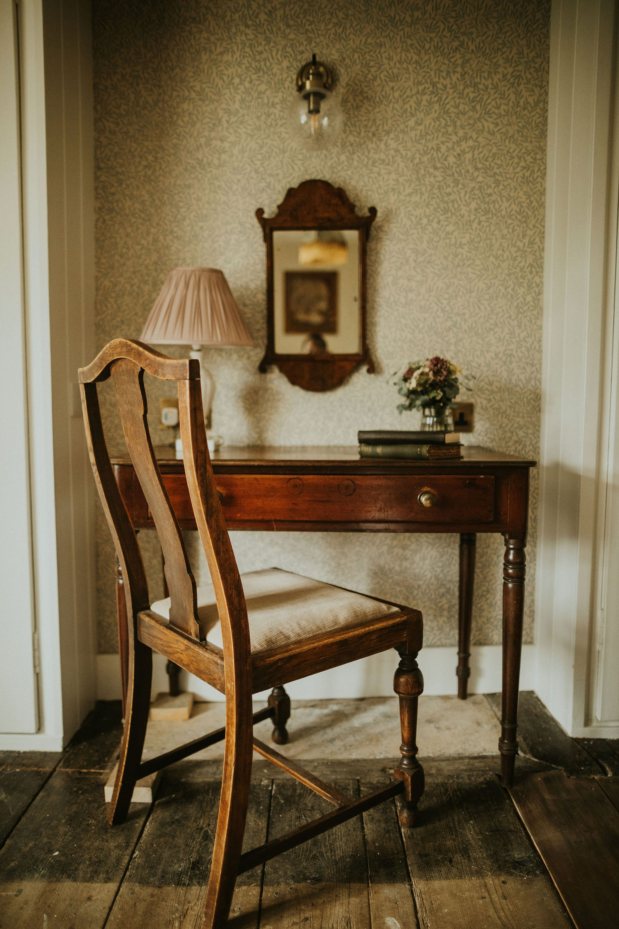 The New Wedding Aesthetic: A Sense of Home 52 Bedroom decor at Tythe, Oxfordshire barn wedding venue.
