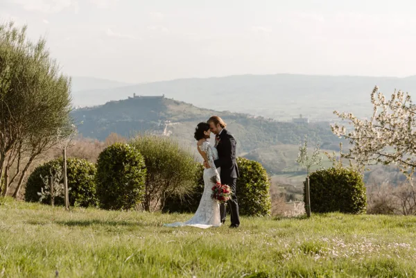 Wedding couple from London at Castello di Petrata
