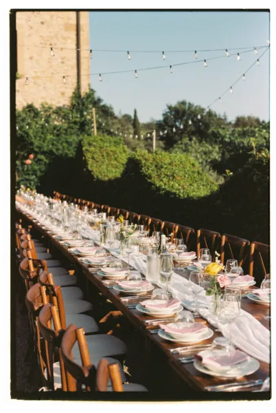 Wedding table setting Le Valli Tuscany