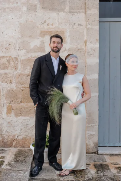 Angharad Wore Sophie et Voila for her Modern, Minimalist Destination Wedding in Puglia, Italy