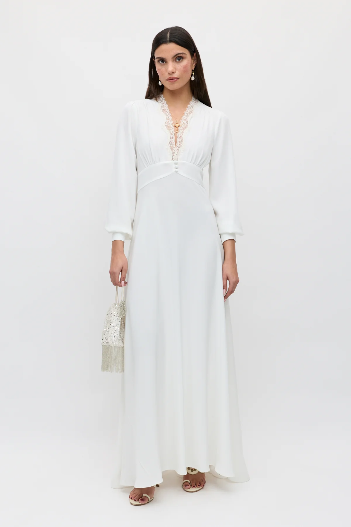 Rixo Emory Satin Back Crepe Gown - Home Emory Satin Back Crepe Gown