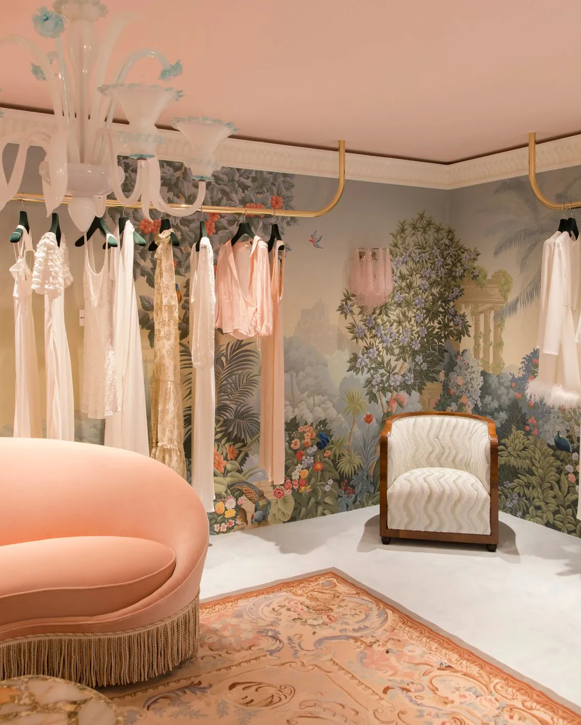 Rixo bridal boutique inside their flagship store on the Kings Road in Chelsea, London.