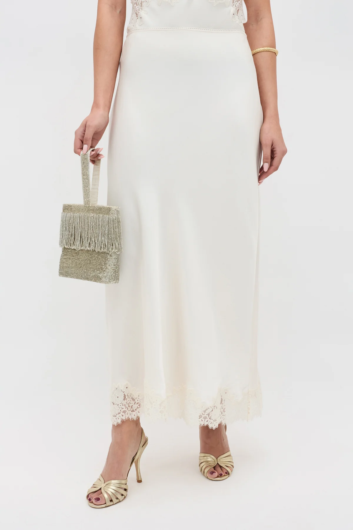 Matilde Satin Midi Skirt