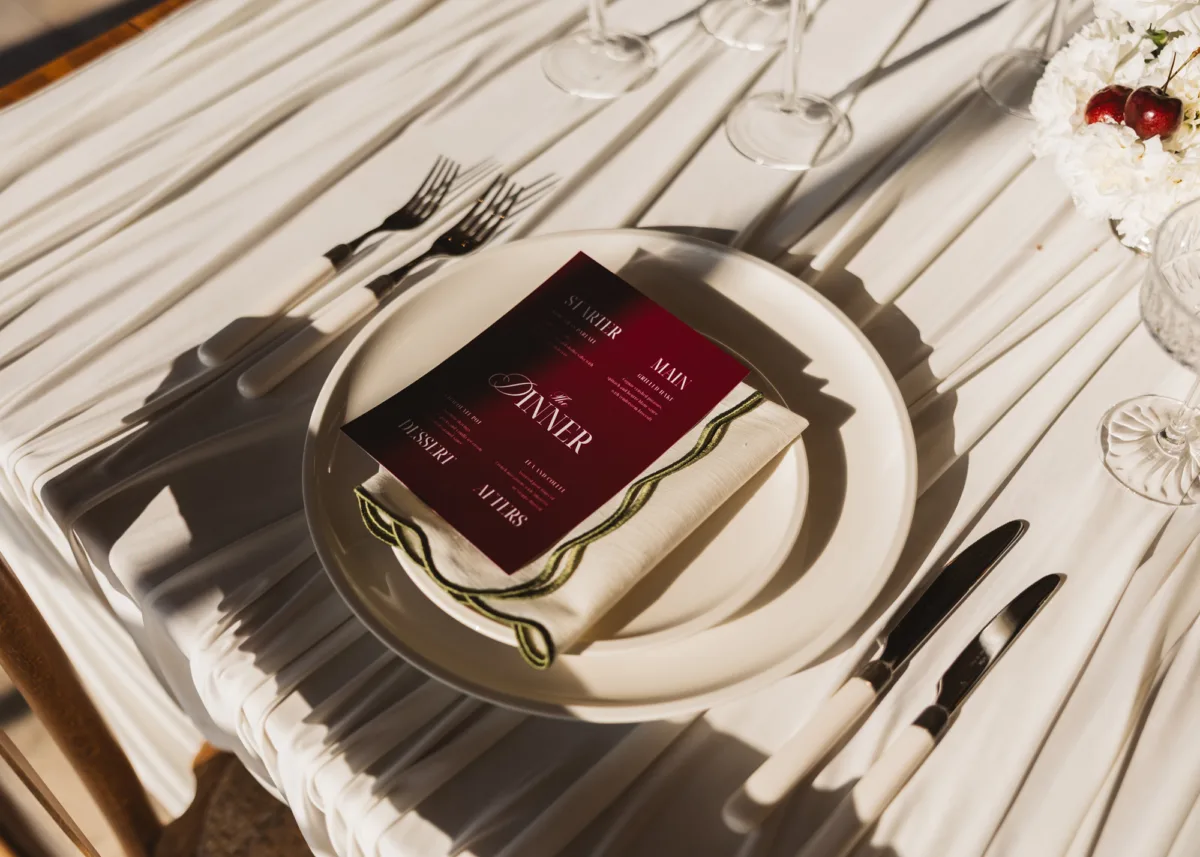 Triangle Seating Arrangement & Embroidered Lace