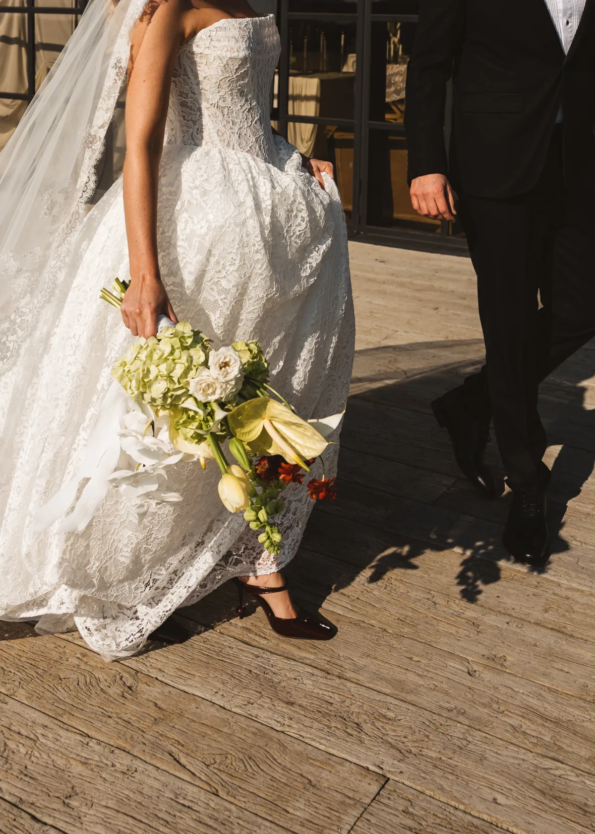 Triangle Seating Arrangement & Embroidered Lace