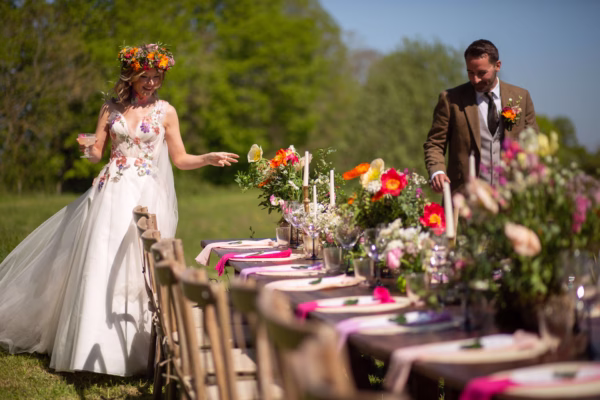 Outdoor wedding breakfast with Everlong Ceremonies Hampshire