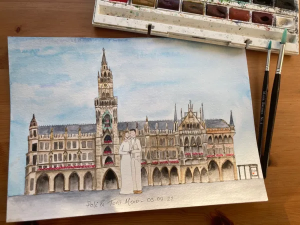 Jo Herbert Makes - Bespoke watercolour wedding illustrations.8