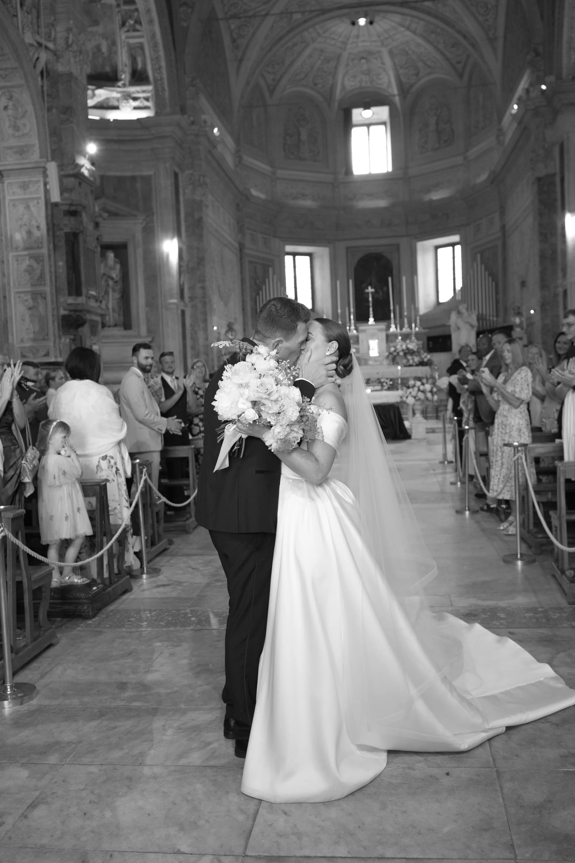 Romantic Catholic Church Wedding Rome Italy SM Weddings.61 - Megan Wore Milla Nova for her Classic and Elegant Wedding at Villa Aurelia in Rome Romantic Catholic Church Wedding Rome Italy SM Weddings.61