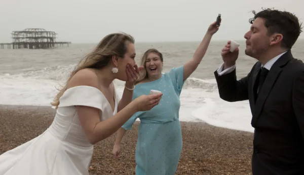 vow-renewal-brighton-beach-taking-a-shot