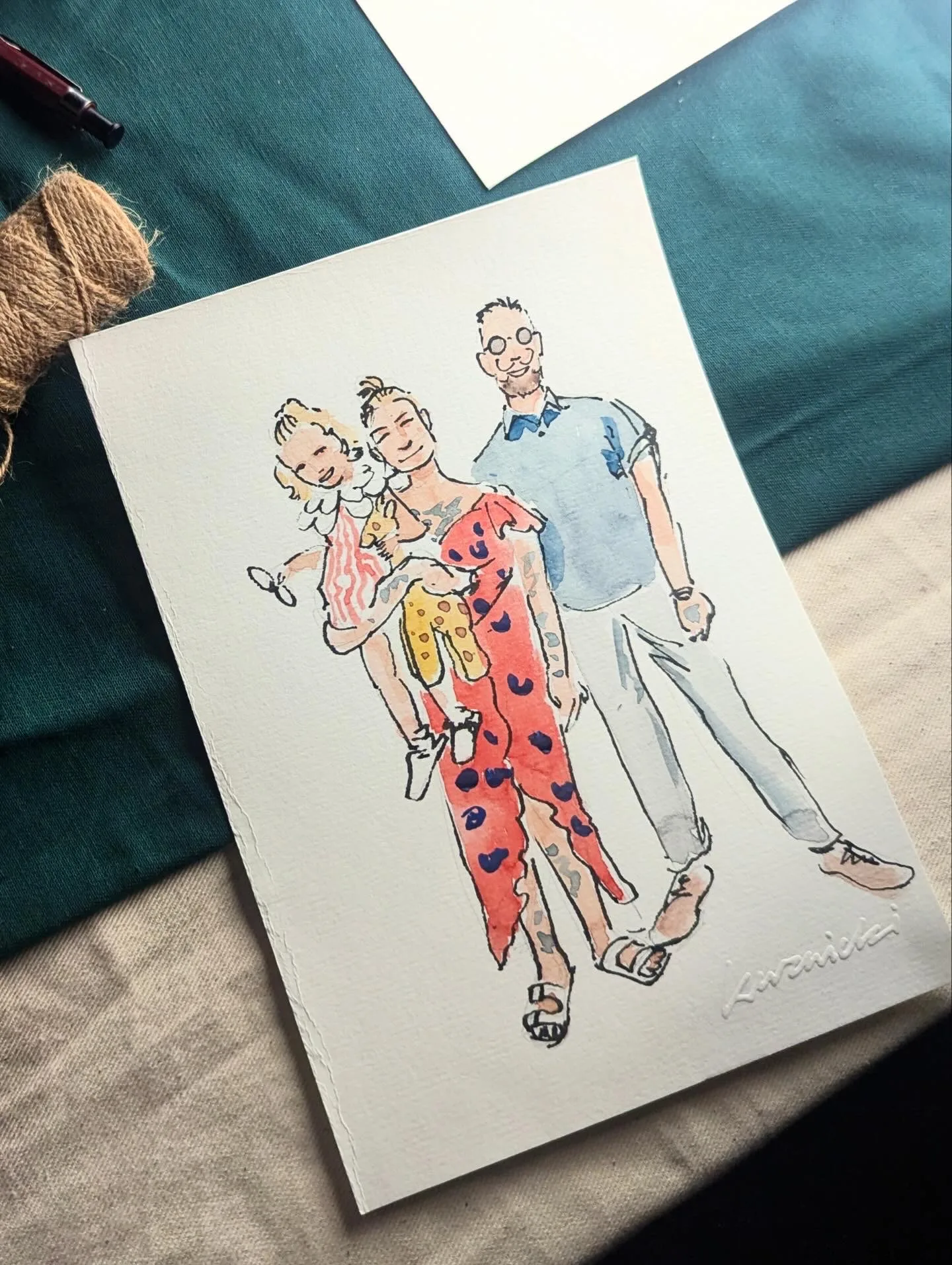 Peter Kuznicki of Kuznicki live, a live wedding artist and illustrator creating live watercolour paintings of wedding guests