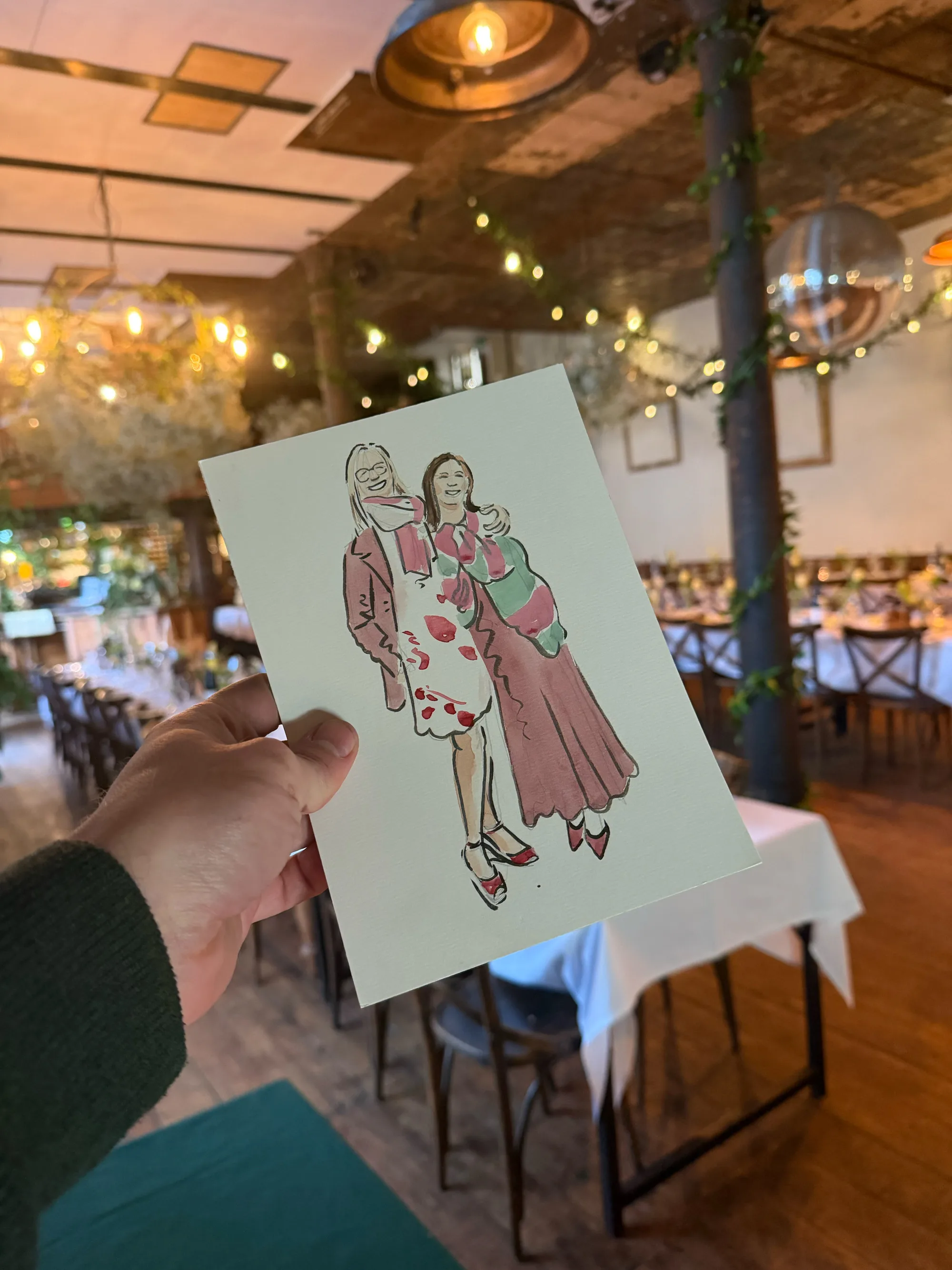 Peter Kuznicki of Kuznicki live, a live wedding artist and illustrator creating live watercolour paintings of wedding guests