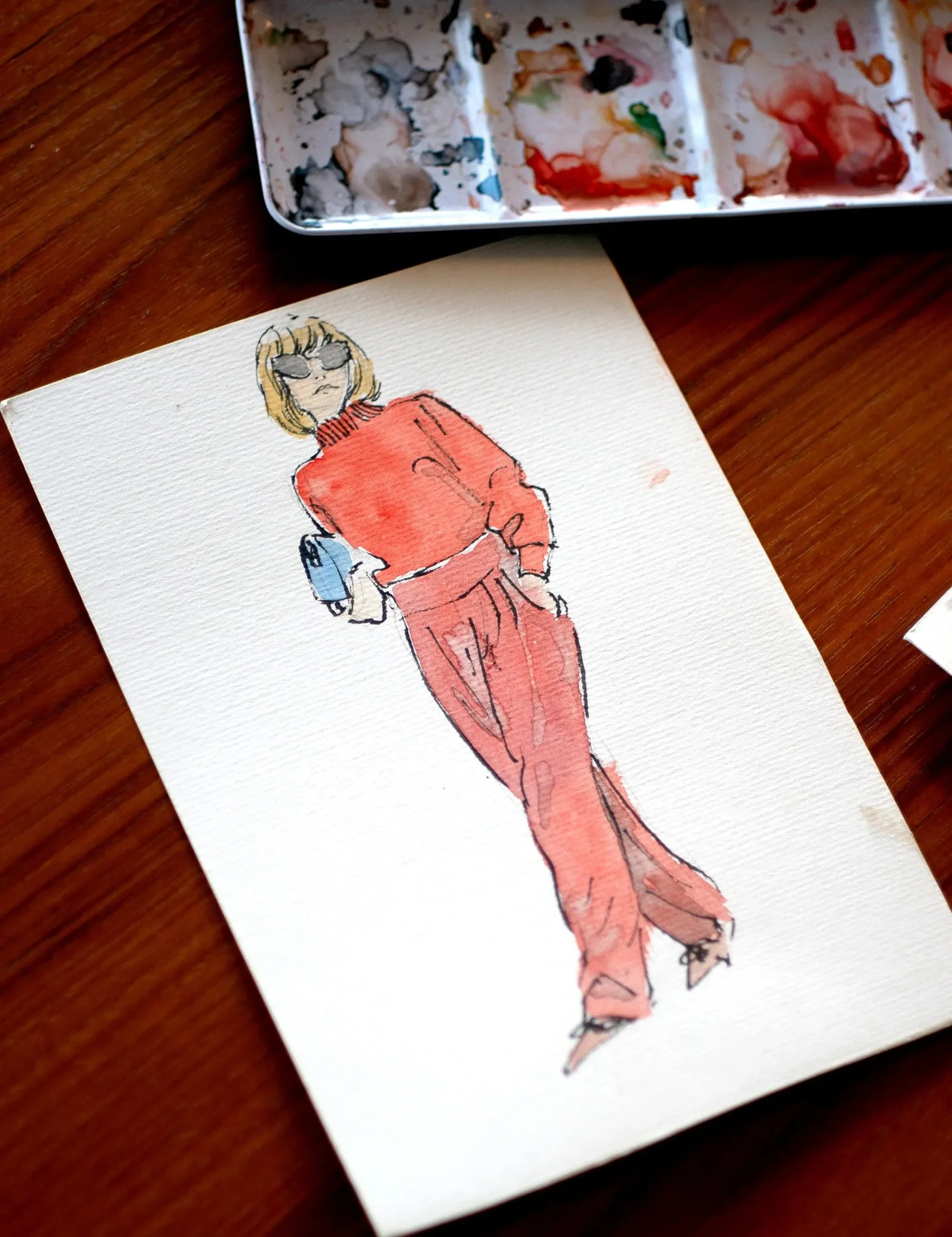 Peter Kuznicki of Kuznicki live, a live wedding artist and illustrator creating live watercolour paintings of wedding guests