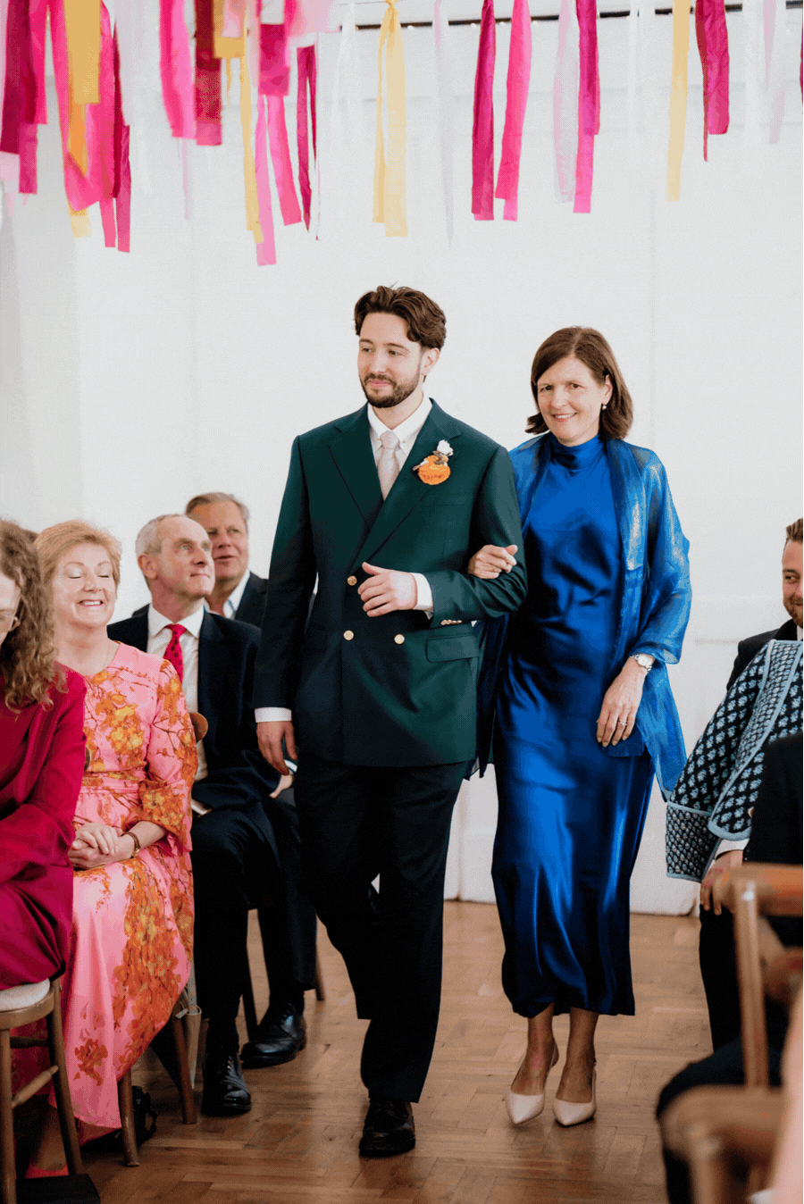 Pink bridesmaids - Katie & Dan’s Colourful, Modern City Wedding at Bourne & Hollingsworth Buildings Pink bridesmaids