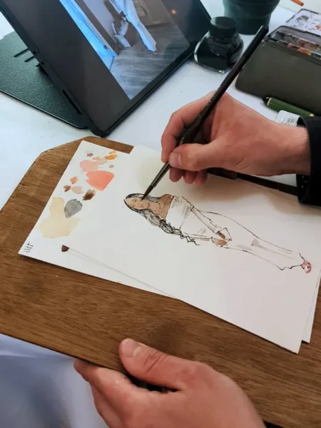 kuznicki live image - Home Introducing Kuznicki Live: Live Wedding Illustrator & Artist Creating Watercolour Paintings of Your Wedding Guests