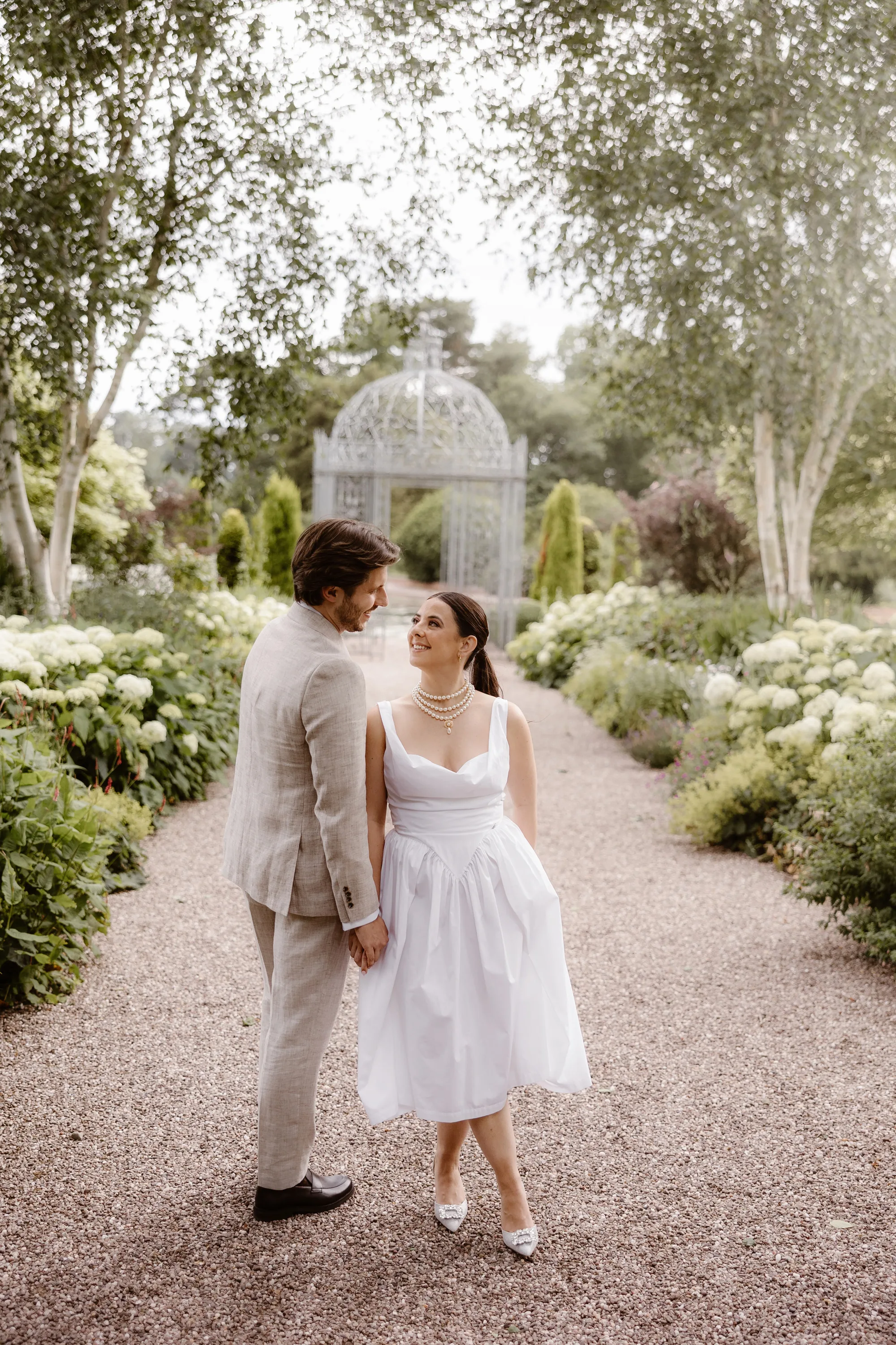 Capesthorne Hall Summer Wedding Jessica Sharpe Wedding Planner Jono Symonds Love My Dress.192 - Sophie & Dimitri's Beautiful, Relaxed & Elegant Wedding Weekend at Capesthorne Hall in Cheshire Bride wearing Vivienne Westwood and large pearls for her rehearsal dinner at Capesthorne Hall in Cheshire.