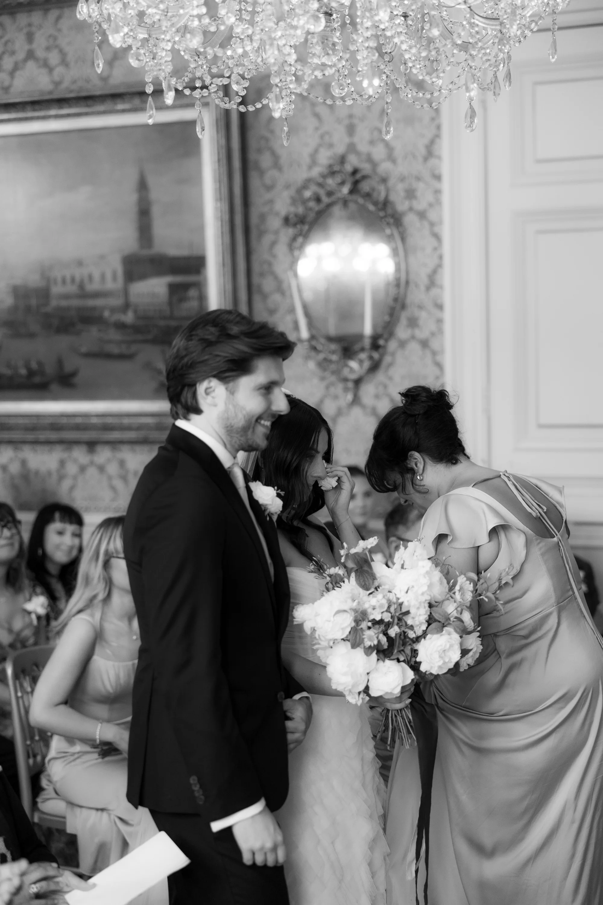 Capesthorne Hall Summer Wedding Jessica Sharpe Wedding Planner Jono Symonds Love My Dress.27 - Sophie & Dimitri's Beautiful, Relaxed & Elegant Wedding Weekend at Capesthorne Hall in Cheshire Teary moments for the bride during here wedding ceremony at Capesthorne Hall in Cheshire.