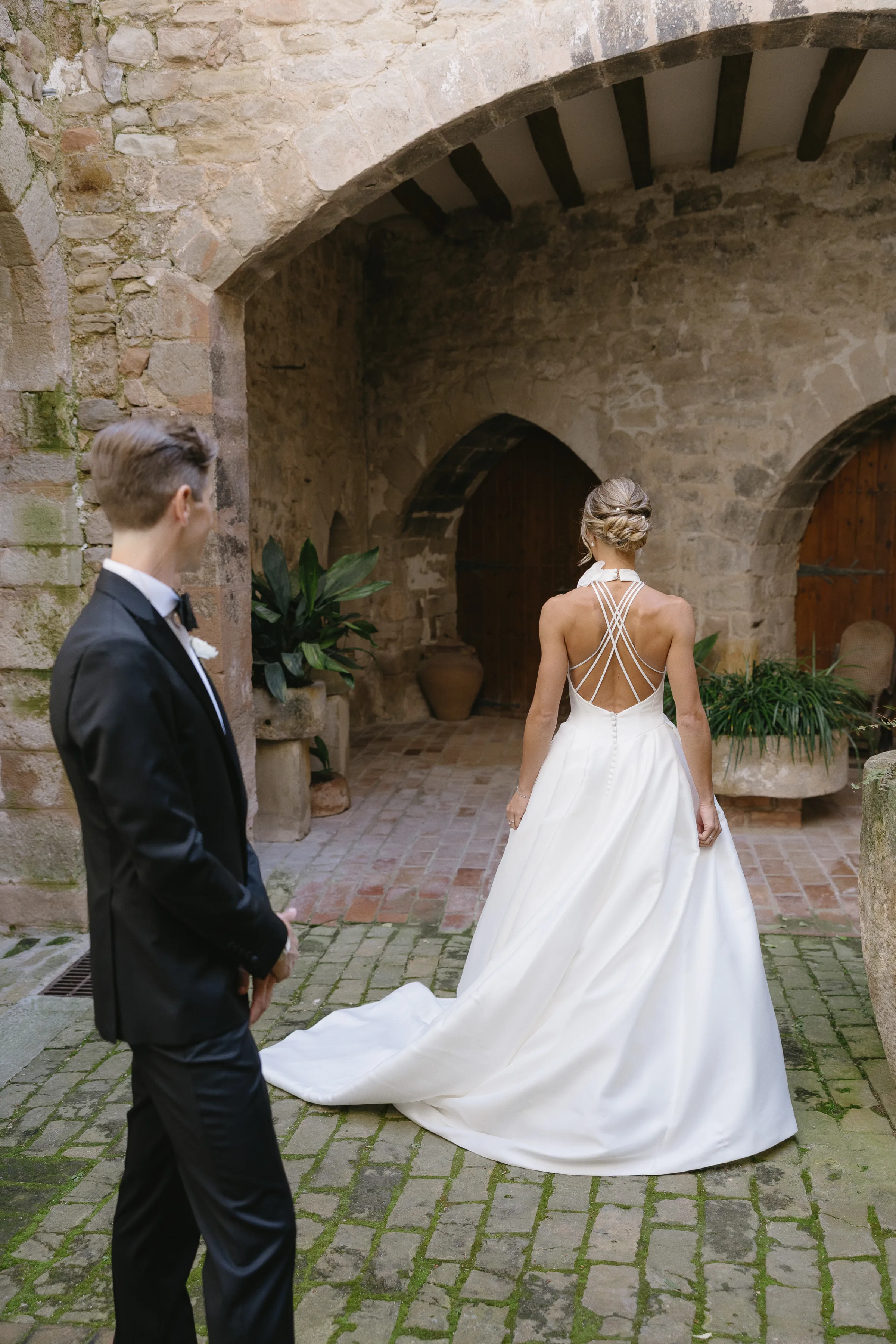 Pronovias bride Barcelona wedding Castell de Sant Marti de Tous.46 - Gaëlle Wore Pronovias For Her Wedding at Castell de Sant Martí de Tous in Barcelona Pronovias bride Barcelona wedding Castell de Sant Marti de Tous.46