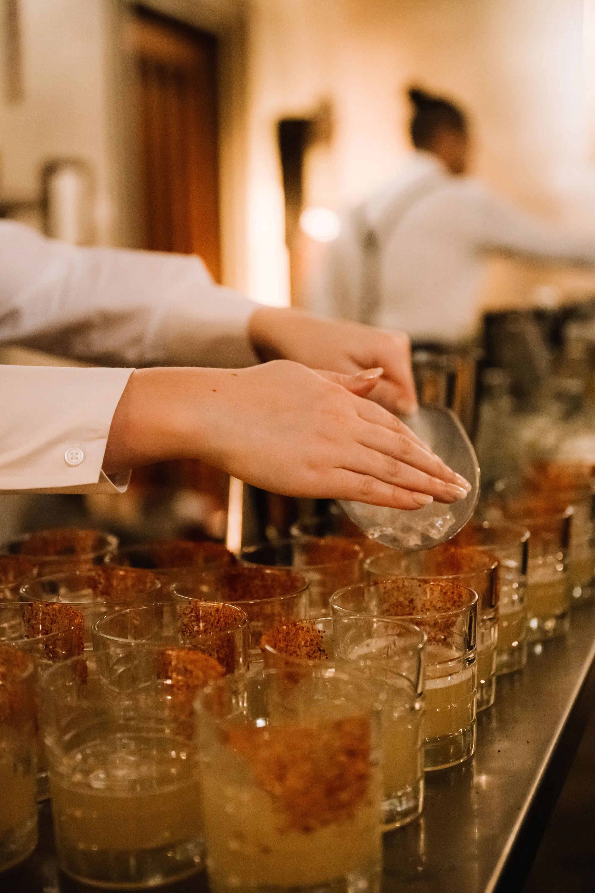 Cocktails being prepared by Bearded Man Cocktails at Ashridge House.