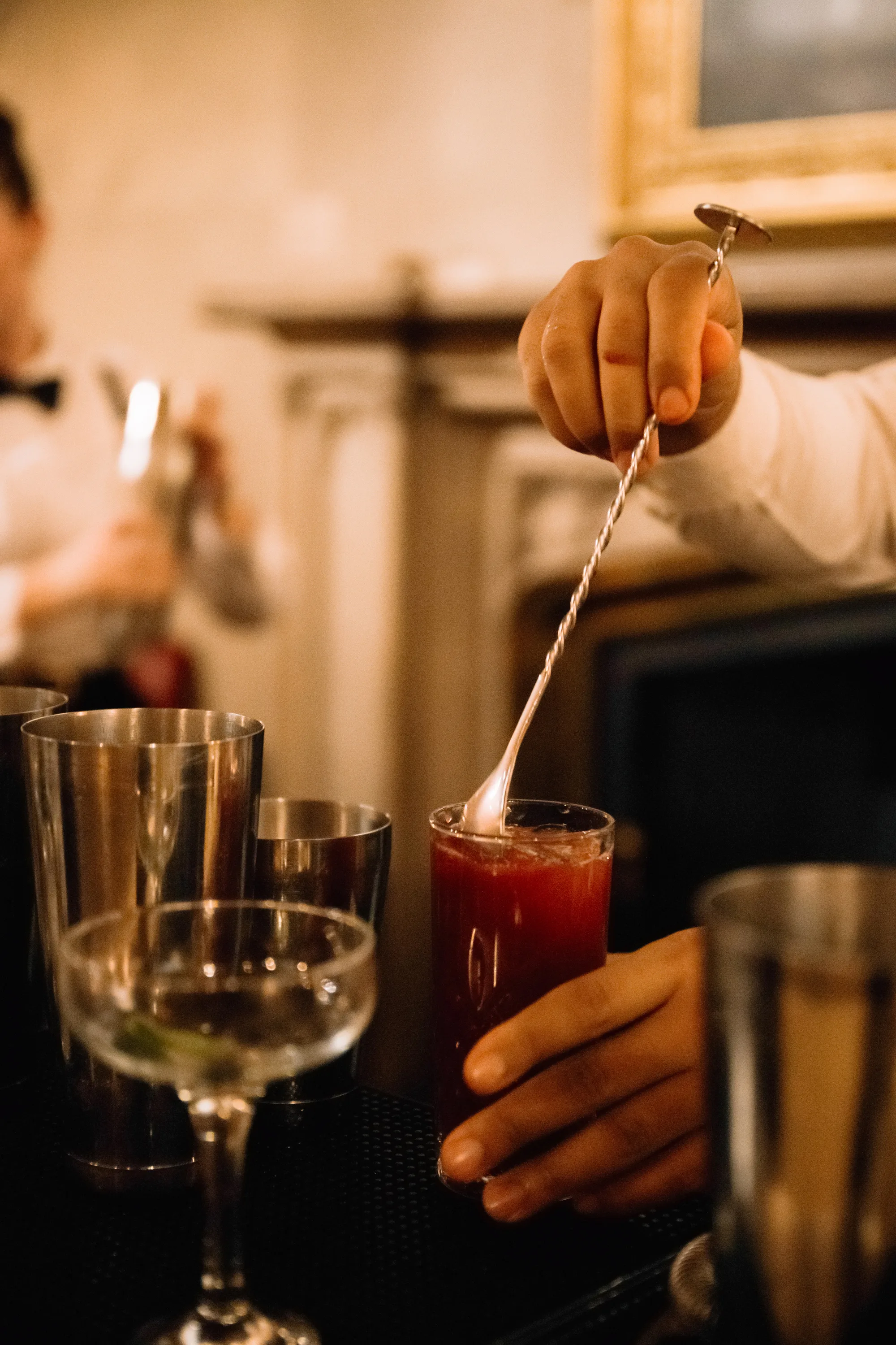 Cocktails being prepared by Bearded Man Cocktails at Ashridge House.