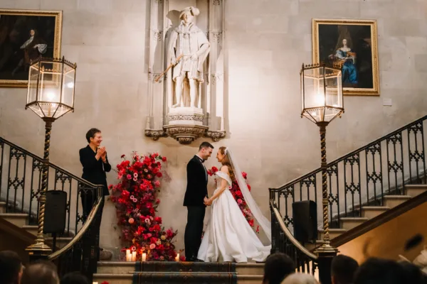 Natalie Wore Wona Concept for Her Black Tie Winter Wedding at Ashridge House