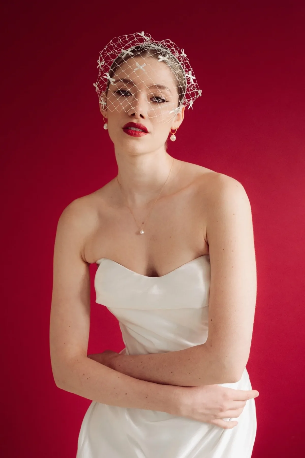 Bowen Bow Birdcage Micro Veil Headband