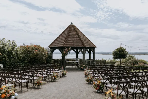 A waterside wedding ceremony overlooking the Kent estuary