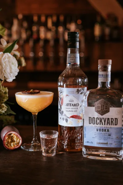 Cocktail made from Kent spirits served at The Harty Estate wedding venue
