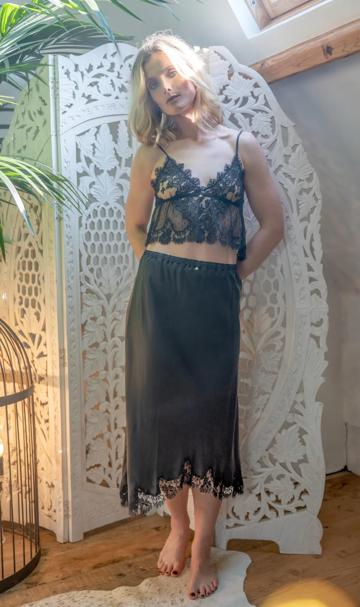 Kitty Silk Slip Skirt