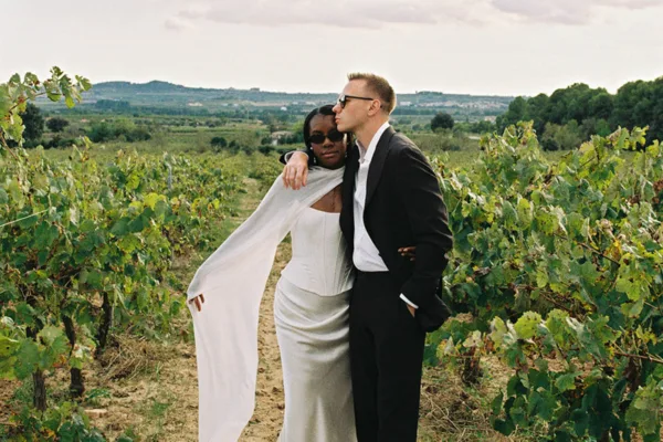 Leah Wore Divine Atelier for her Mas Palou Vineyard Wedding in Barcelona