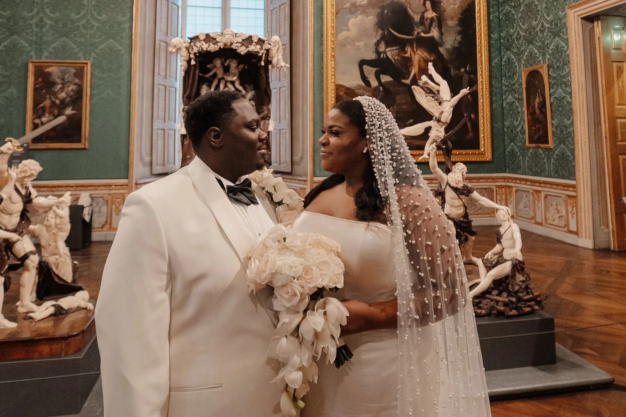 Beautiful Black Bride - A Luxuriously Intimae Elopement at the Palazzo Madama in Turin, Italy Beautiful Black Bride