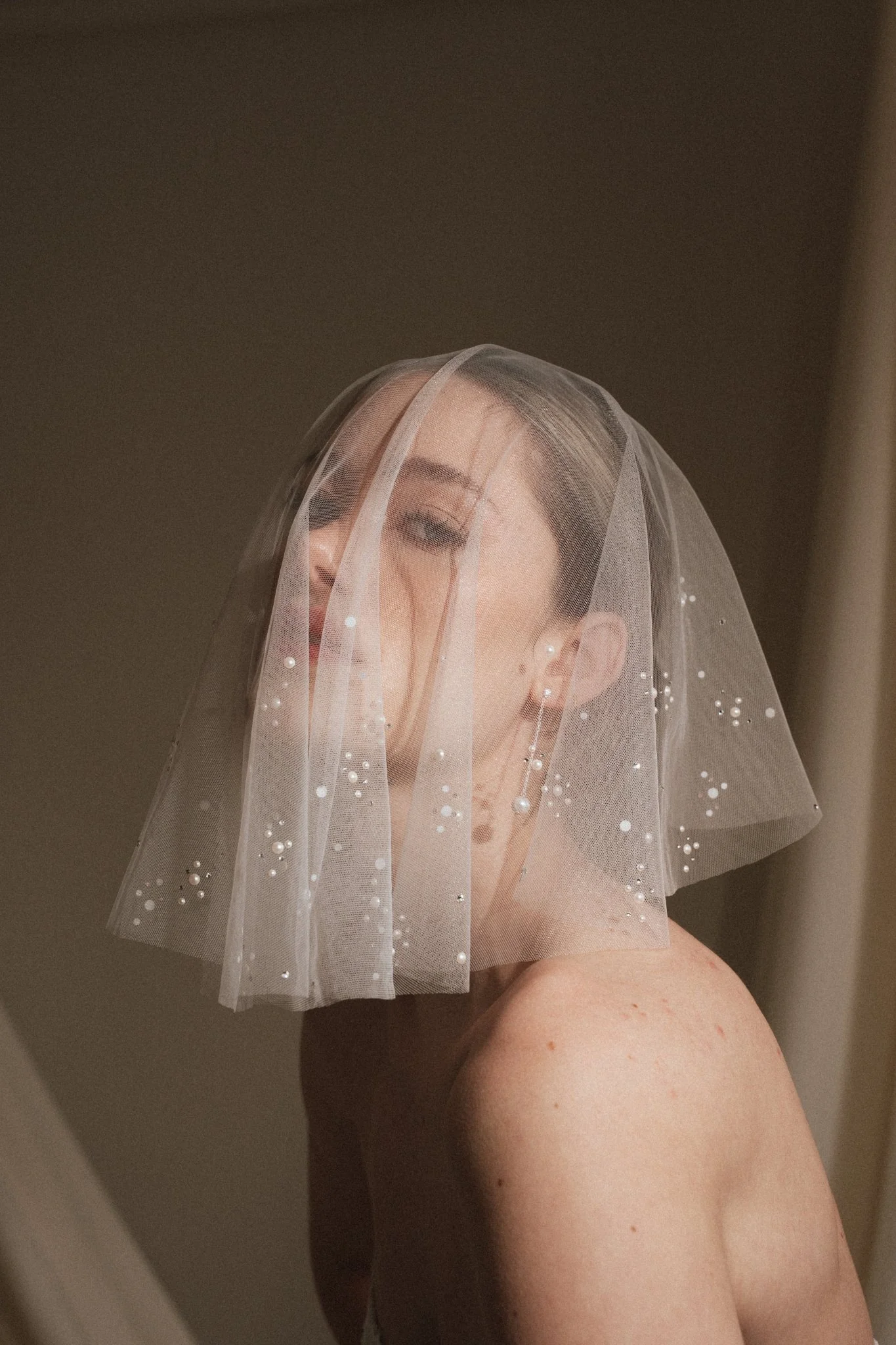 Katharina crystal and pearl embellished micro veil drop veil 21 - Your Invitation to the Indie Wedding Fair, Sunday 6th September, Steamworks, Sheffield Katharina crystal and pearl embellished micro veil drop veil 21