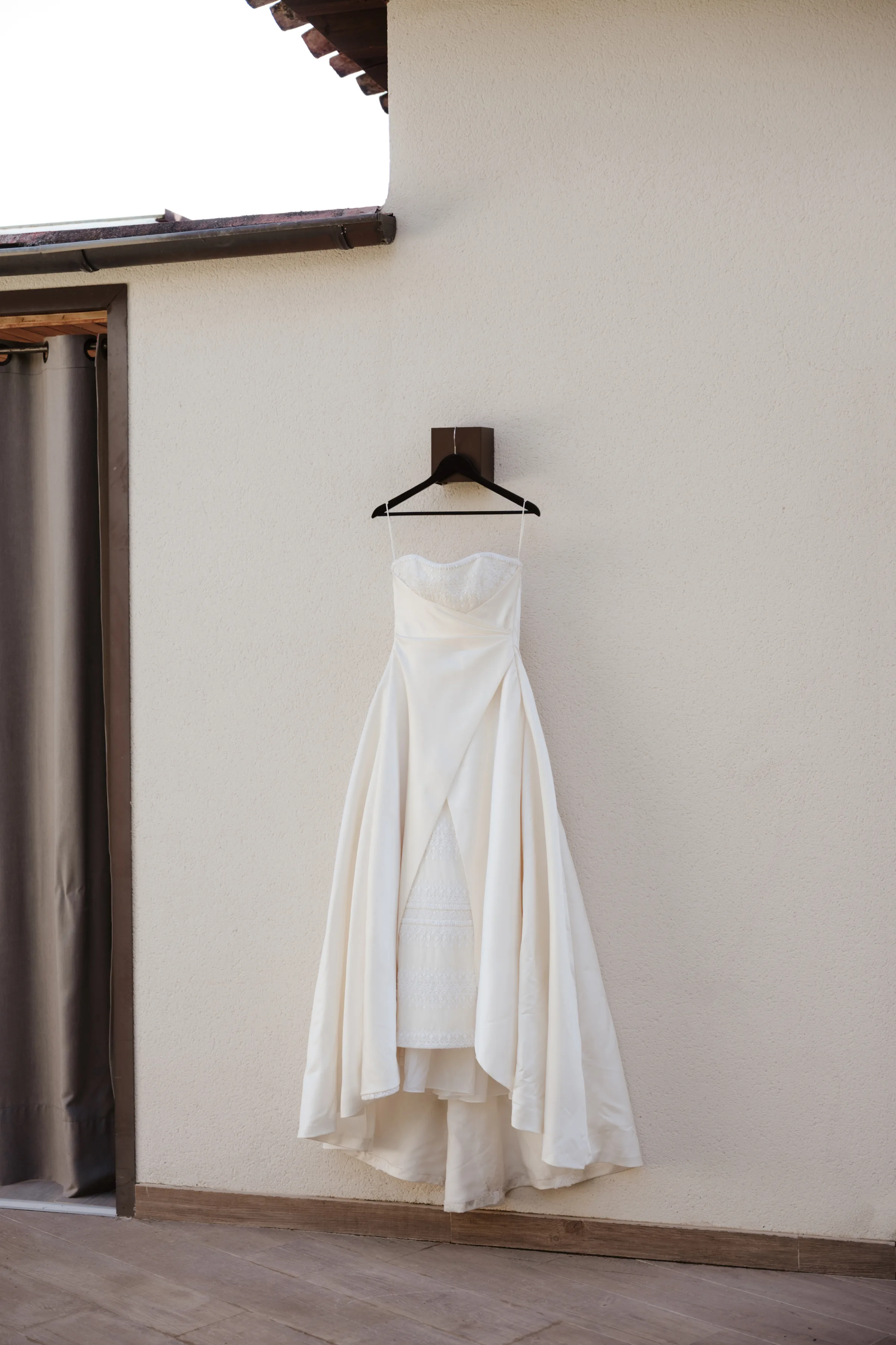 Wedding Toledo Spain Sam Sparks Photography 28 - A Multicultural Wedding in Toledo, Spain, with Korean Heritage and Deep Southern Roots Thrifted Maggie Sottero wedding dress on a hanger