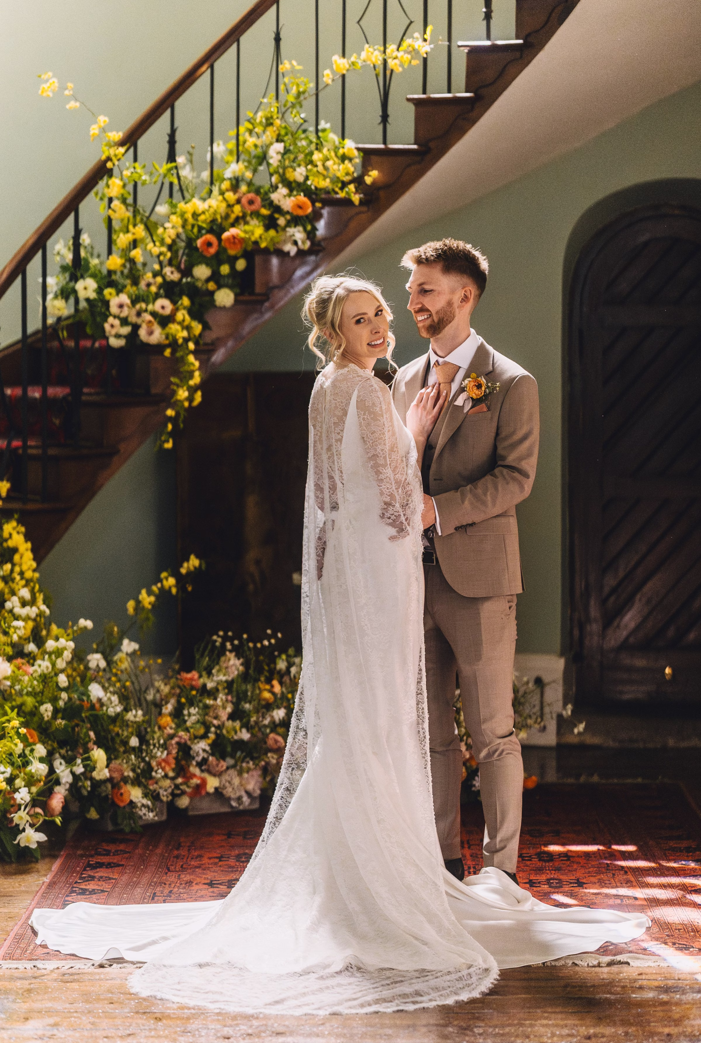 Homme House Wedding Marta May Photography 142 - Chloe’s Theia Couture Dress & Bespoke Bridal Cape for her Spring Country House Wedding at Homme House Homme House Wedding Marta May Photography 142