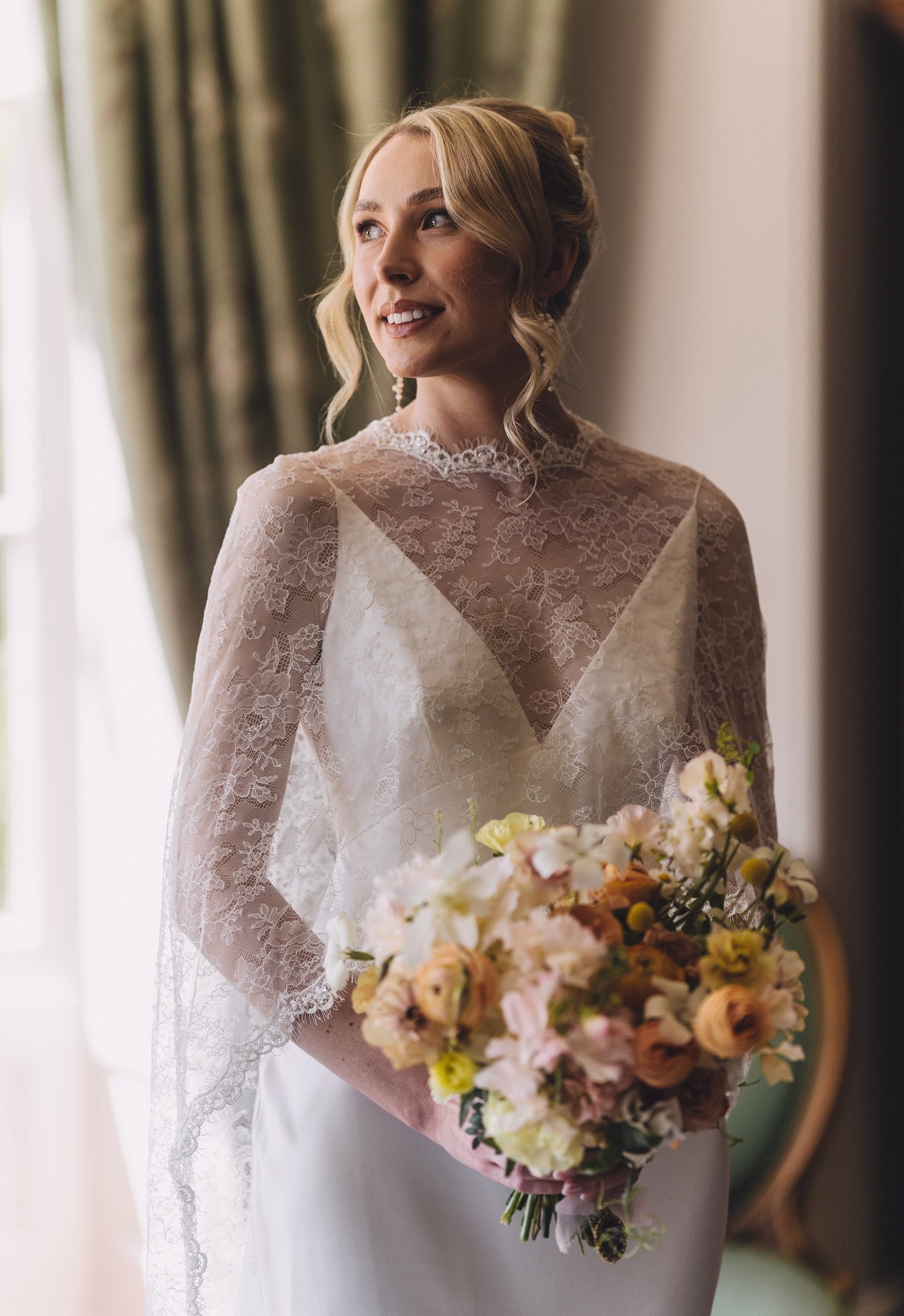 Homme House Wedding Marta May Photography 51 - Chloe’s Theia Couture Dress & Bespoke Bridal Cape for her Spring Country House Wedding at Homme House Homme House Wedding Marta May Photography 51