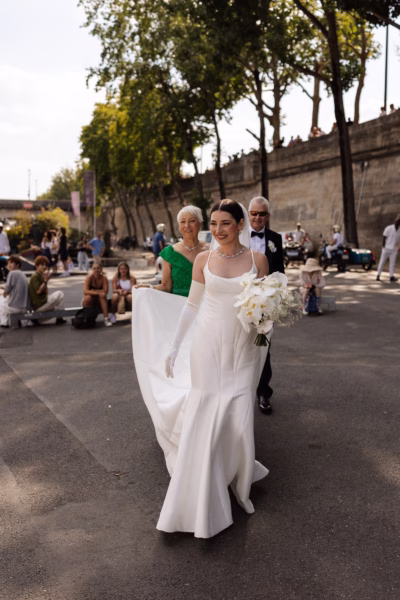 An Audrey Hepburn & Old Hollywood Glamour Inspired Wedding on The Clipper Yacht, Paris